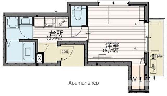 フレール駒沢(1K/2階)の間取り写真