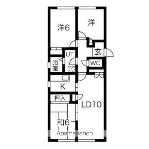 ハウス・メイ(3LDK/1階)の間取り写真