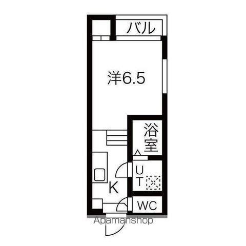 ハーモニーテラス清水Ⅲ(1K/2階)の間取り写真