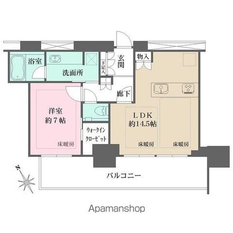 グランドメゾンTHE池下ガーデンタワー(1LDK/24階)の間取り写真