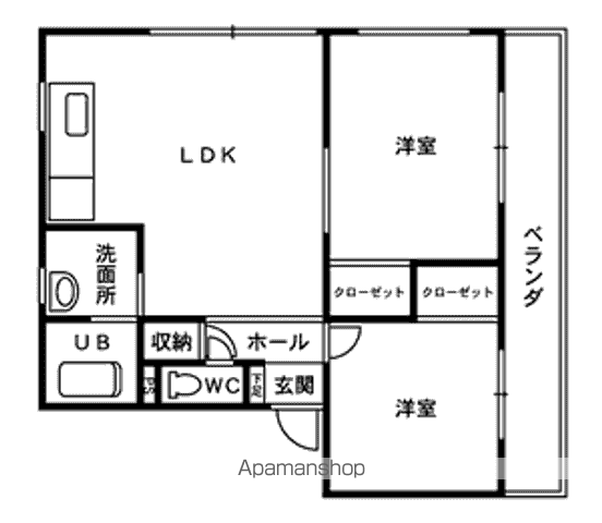 ピアステージ清水(2LDK/2階)の間取り写真