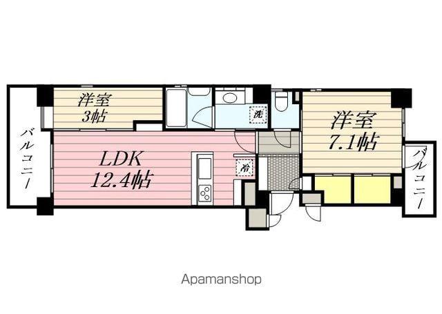 エスペランサ天神南(2LDK/5階)の間取り写真