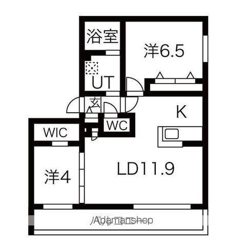 ロイヤルガーデン北6条(2LDK/2階)の間取り写真