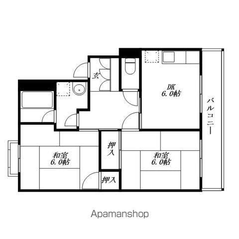 メイプルヒルズ(2DK/3階)の間取り写真