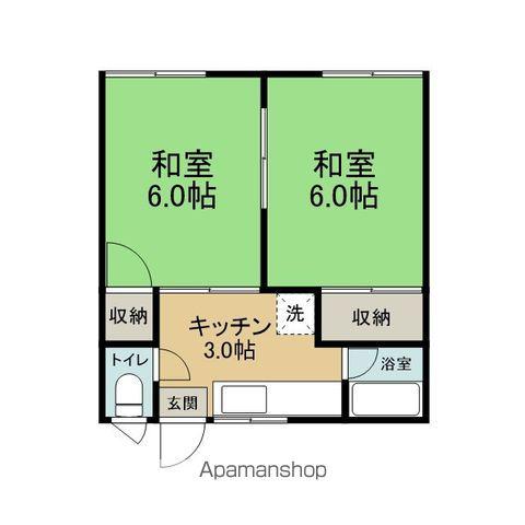 コーポ竹(2K/2階)の間取り写真