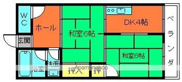 アスカマンション(2DK/1階)の間取り写真