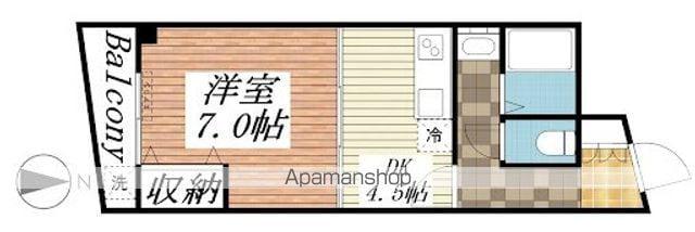 ブルーハイツ月読橋(1DK/5階)の間取り写真