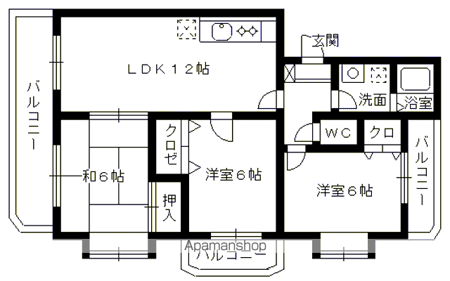 ルミエール土井(3LDK/1階)の間取り写真