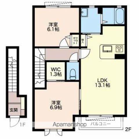 LA TOUR 二子 A(2LDK/2階)の間取り写真