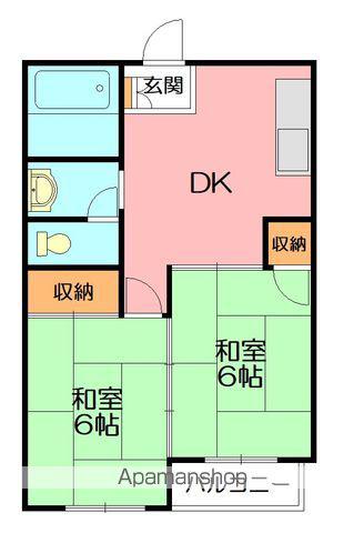 渡辺ビル(2DK/3階)の間取り写真