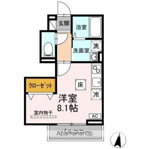 ベアーズマンション II(ワンルーム/1階)の間取り写真