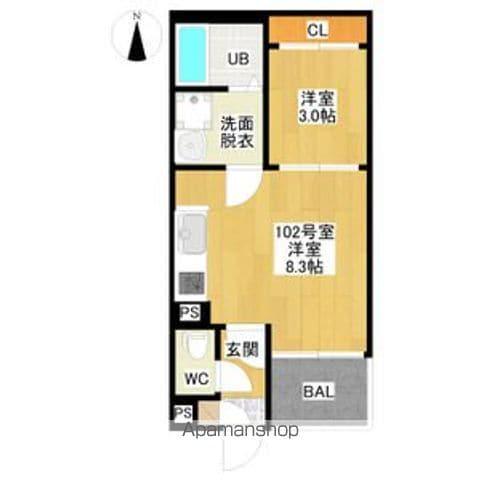 REGALEST こまどめ(1LDK/1階)の間取り写真