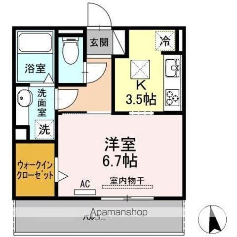 LOCOMOCOII(1K/1階)の間取り写真