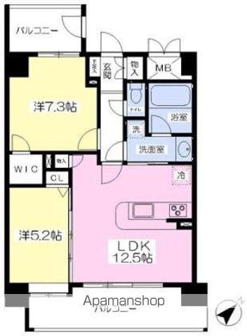 ルポルトボヌール(2LDK/5階)の間取り写真