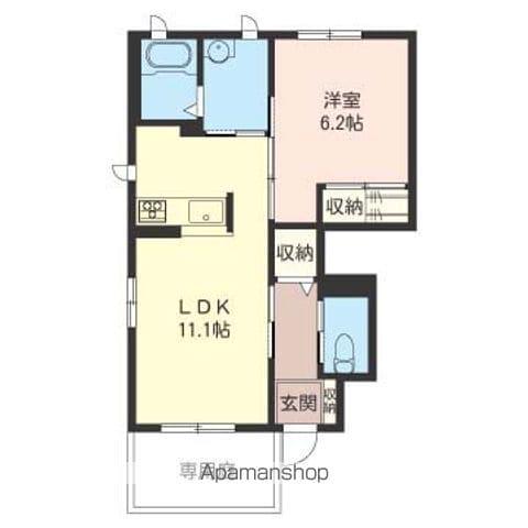SOLE・CALANTE(1LDK/1階)の間取り写真