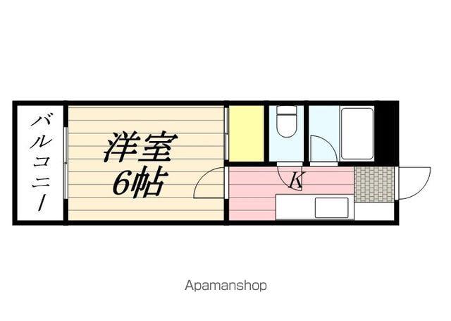 プレアール塔原東(1K/2階)の間取り写真