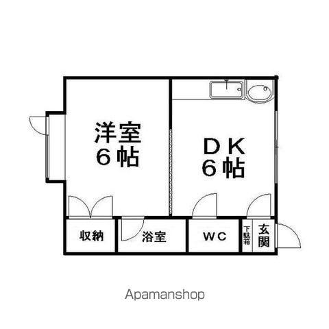 ホークハイツ(1DK/2階)の間取り写真