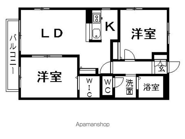 ピアリⅣ(2LDK/2階)の間取り写真
