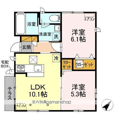 つくばエクスプレス 南流山駅 徒歩6分 1階建 築7年(2LDK)の間取り写真