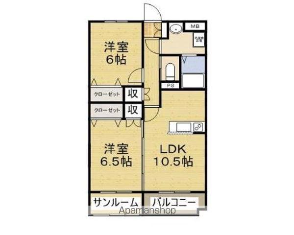 アステール(2LDK/1階)の間取り写真