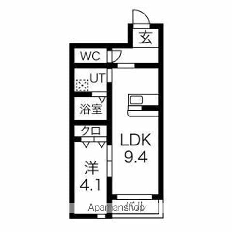 FORTUNA(1LDK/1階)の間取り写真