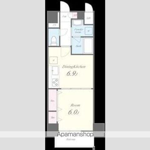 Wコート城西(1DK/8階)の間取り写真