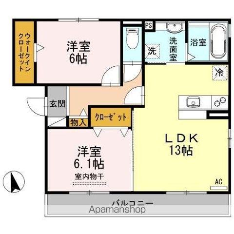 カーサフェリス(2LDK/2階)の間取り写真