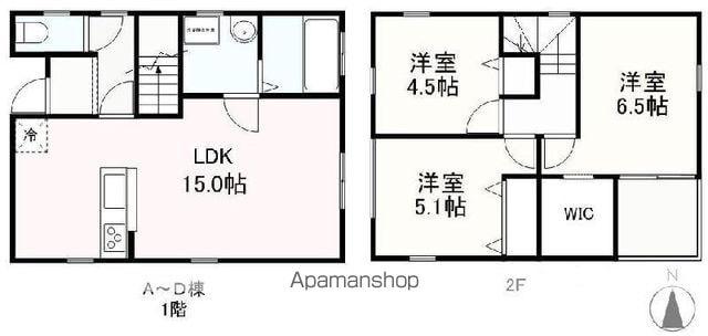 予讃線 香西駅 徒歩6分 2階建 築13年(3LDK)の間取り写真