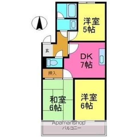 エクセル大谷(3DK/2階)の間取り写真