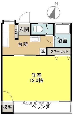 マンションハウスPARTⅠ(1DK/2階)の間取り写真