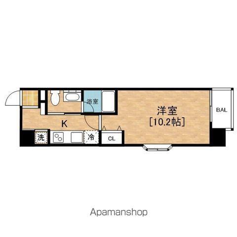 ADEN江戸堀(1K/3階)の間取り写真