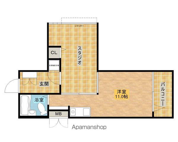 QUADCOURT(ワンルーム/1階)の間取り写真