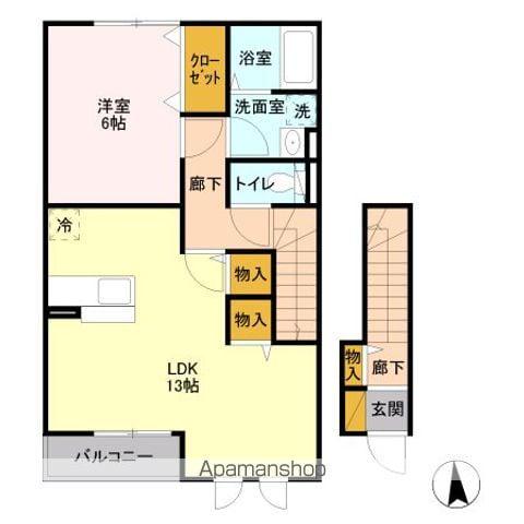 GRACE COURT(1LDK/2階)の間取り写真