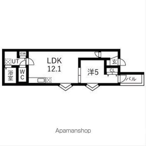 BC生駒B(1LDK/3階)の間取り写真