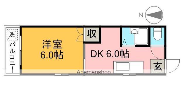 藤本商事第三ビル(1DK/4階)の間取り写真