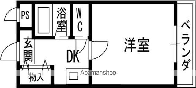 レジデンスSHⅢ(1K/3階)の間取り写真
