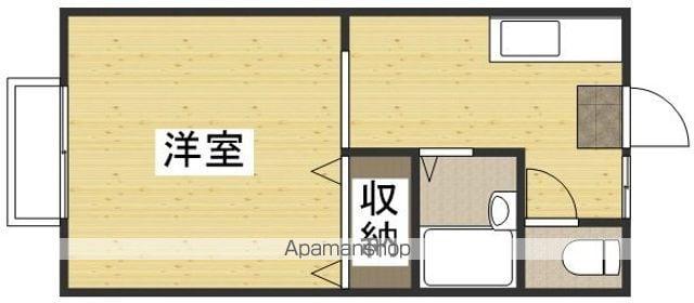 メゾン学南3号棟(ワンルーム/1階)の間取り写真