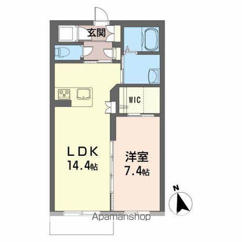 メゾンマスト盛南中央Ⅲ(1LDK/1階)の間取り写真