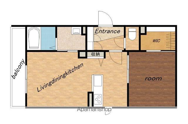 ふぁみりありんくうC(1LDK/1階)の間取り写真