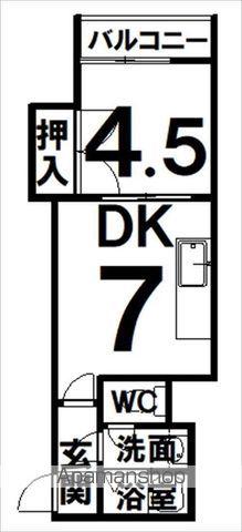 コーポフレンド(1DK/3階)の間取り写真