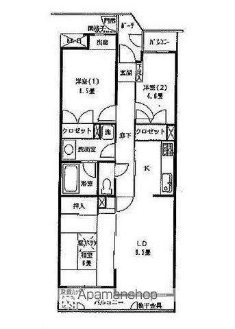 東建ニューハイツ金沢文庫(3LDK/3階)の間取り写真