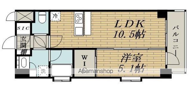 スプランディッド江坂Ⅲ(1LDK/8階)の間取り写真