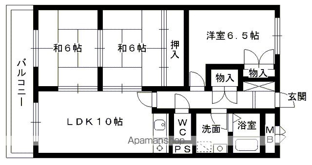 ファミーユ新盛(3LDK/2階)の間取り写真