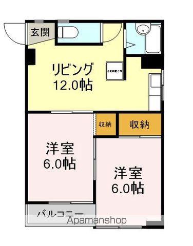 サンハイツ南浜(2LDK/1階)の間取り写真