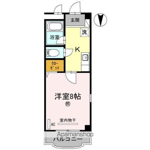 エンジェルコート(1K/2階)の間取り写真