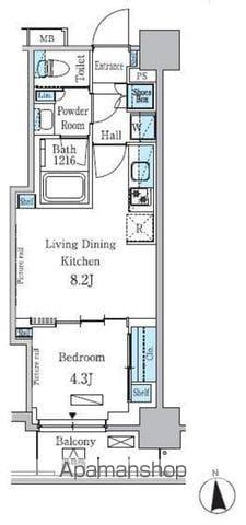 パークアクシス学芸大学レジデンス(1LDK/3階)の間取り写真