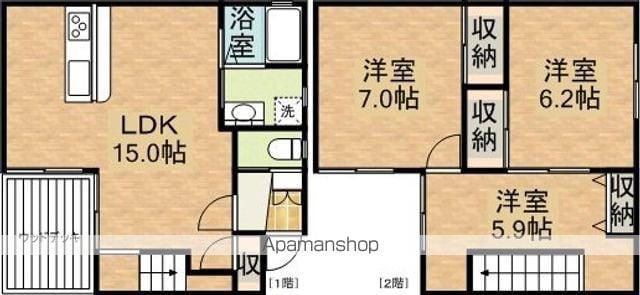 長崎県長崎市 2階建 築10年(3LDK)の間取り写真