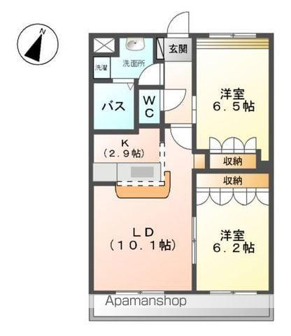 ラ・ウィンクル(2LDK/2階)の間取り写真