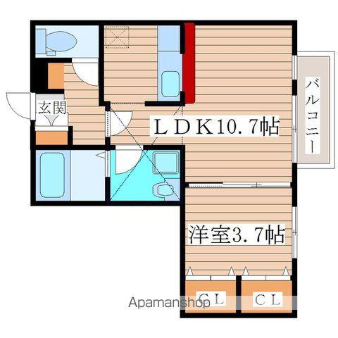 ケイリュウⅡ(1LDK/2階)の間取り写真