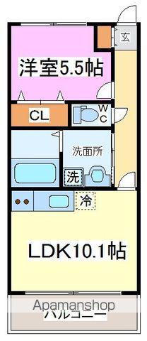 アークデュオ仙台宮町(1LDK/3階)の間取り写真